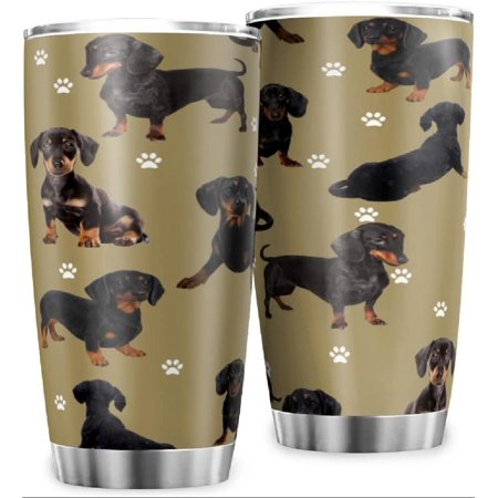 

Black Dachshund Tumbler Stainless Steel Travel Mug Vacuum Insulated with Lid Coffee Cup white6 20oz