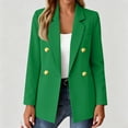 thumbnail image 6 of Blazers for Women Business Casual Long Sleeve Suit Jacket Fall Winter Open Front Double Breasted Classic Blazer Dark Green 2XL, 6 of 6