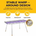 thumbnail image 4 of Purple Grey Abstract Table Cloths for 8 Foot Rectangle Tables, Gradient Geometric Graffiti Modern Art Patio Waterproof Elastic Fitted Tablecloths, Washable Rectangular Table Cover for Camping, 4 of 8