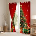 thumbnail image 3 of Homewish Chic Christmas Tree Black Out Curtains,Girls Xmas Gifts Curtains Pack of 2 (42x63 Each),Red Green Bedroom Curtains For Child,Luxury Bedroom Decor, 3 of 6