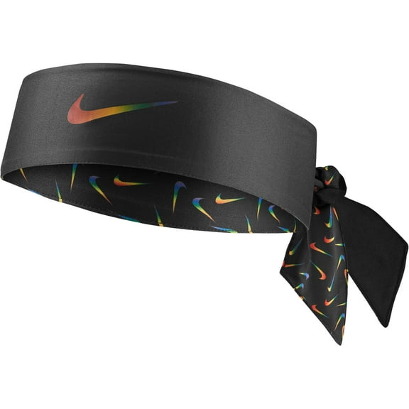 Nike Dri-FIT Reversible Rainbow Logo Head Tie 3.0 (Black/Pimento, )