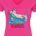 thumbnail image 4 of Inktastic Relaxolotl- Cute Axolotl on Summer Vacation Women's V-Neck T-Shirt, 4 of 5
