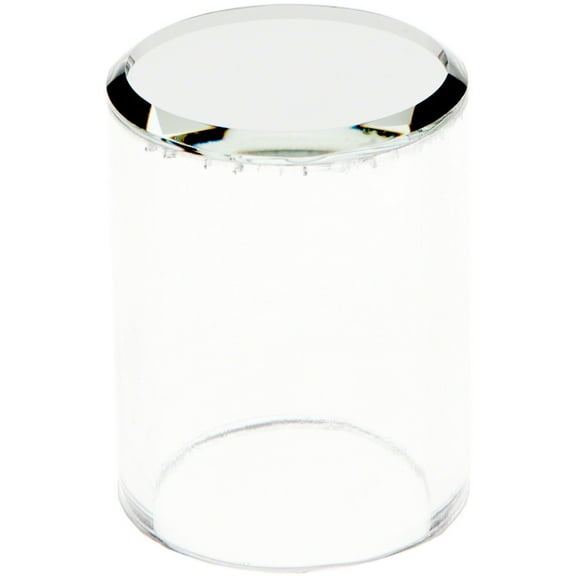 Plymor Clear Acrylic Cylinder Display Riser with Mirror Top, 2" H x 1.5" D