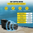 thumbnail image 3 of VEVOR Bomba de Piscina 1500 W Bomba para Piscinas 6657 GPH Bomba Depuradora Piscina 110 V Bomba de Filtro para Piscinas 3650 RPM Bomba de Circulación para Piscina Protección de Sobrecarga Termica, 3 of 9