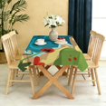 thumbnail image 5 of Rectangular Tablecloth 60x84 Inch – Waterproof Polyester Printed Table Cover, Wrinkle Resistant, Washable for Kitchen & Dining, Floral Flowers Print, 5 of 6