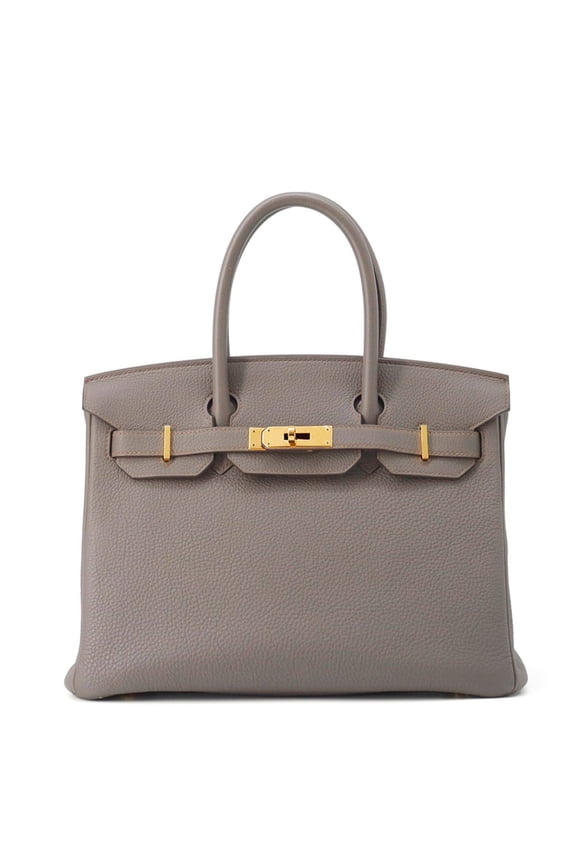 Pre-Owned Hermes Birkin 30 Etain Togo X Stamp HERMES Handbag Women's