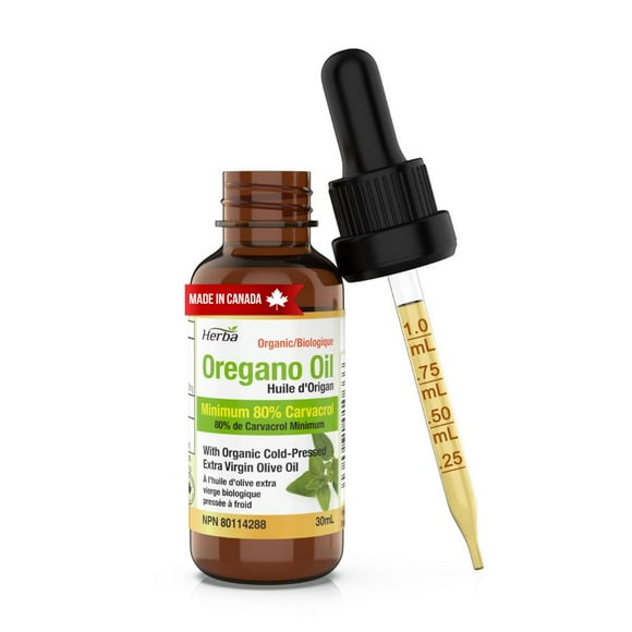Herba Organic Oregano Oil Drops - 30ml (1 fl oz) | Organic Wild Oil of Oregano Liquid Drops