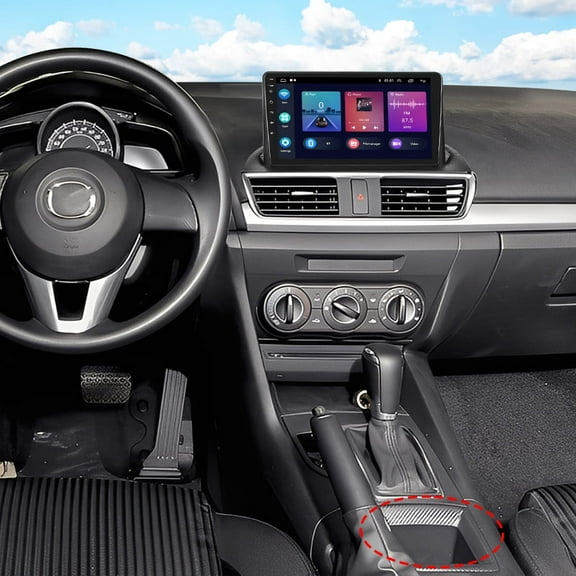 Car Stereo 2GB 32GB Android 15 9in Screen for Mazda 3 2014-2019 Built-in CarPlay Android Auto GPS Bluetooth WiFi FM/RDS DSP SWC AHD Backup Camera