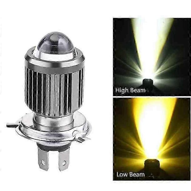 1 unidad de bombilla LED H4 Moto H6 BA20D para faros delanteros de motocicleta, lente CSP, luz blanca y amarilla, accesorios para scooter, luces antiniebla de 12 V