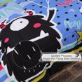 thumbnail image 5 of REGALWOVEN Twin Size 4 Piece Polyester Kids Bed Comforter Set Monster Pattern, Black, 5 of 6