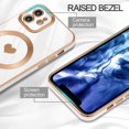 thumbnail image 6 of Magnetic Case for iPhone 12 6.1 inch, Cute Plating Love Hearts Pattern Case Compatible with MagSafe Charger Soft Bumper Shockproof Phone Case Pretty Cover for Women Girls - Heart White, 6 of 14