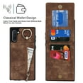 thumbnail image 3 of Nalacover for Samsung Note 10, Wallet RFID Credit Card Holder and Zipper Pocket,Drop Protection Flip Cover Ring Holder Kickstand Double Magnetic Clasp for Samsung Galaxy Note 10, Brown, 3 of 12