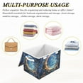 thumbnail image 6 of Yayeee Collapsible Cube Storage Bin with Lid Fabric Closet Decorative Basket with Handles, Crystal Moon, 6 of 7