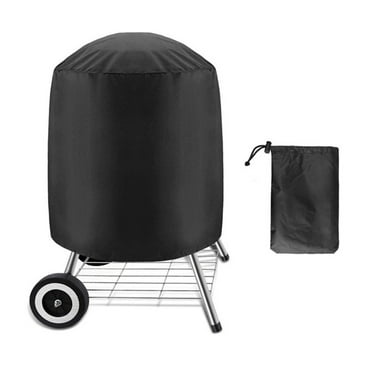 AUQ Grill Cover,Round Waterproof Outdoor BBQ Grill Cover,UV-Resistant,Dustproof,Heavy Duty Cover for Grills,Black