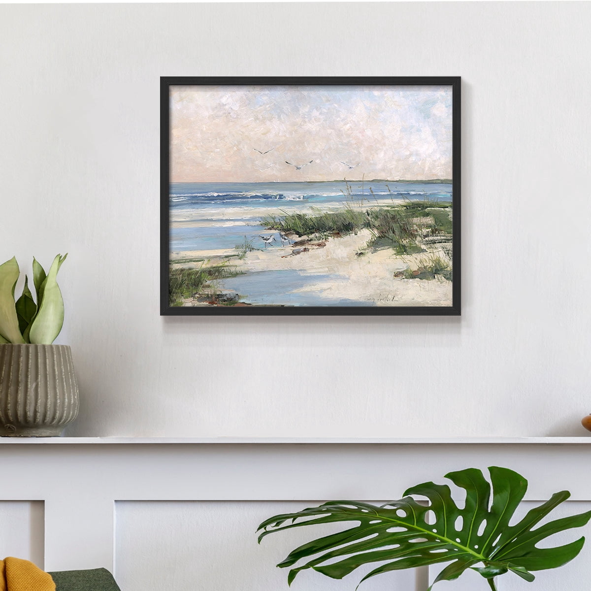 Soft Morning Sea by Sally Swatland - Restickable Framed Giclée Print