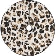 thumbnail image 1 of RYLABLUE Leopard Pattern Xmas Christmas Tree Skirt Stand Mat for Holiday Party Decoration Indoor Outdoor 36 inches, 1 of 3