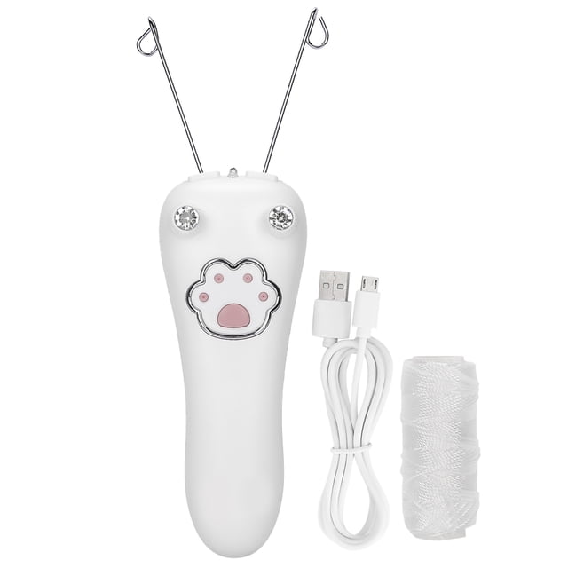 2 Colors Electric Epilator, Durable Cotton Thread Epilator, Face For Woman Pink,White