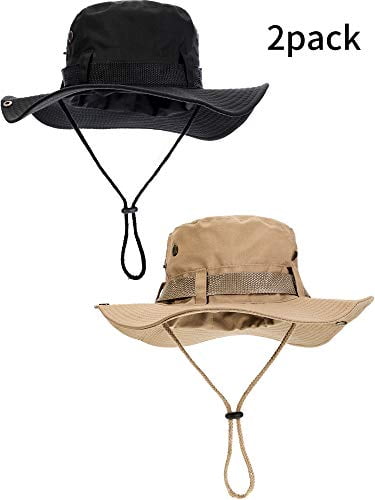 2 Pieces Cotton Safari Hat Wide Brim 