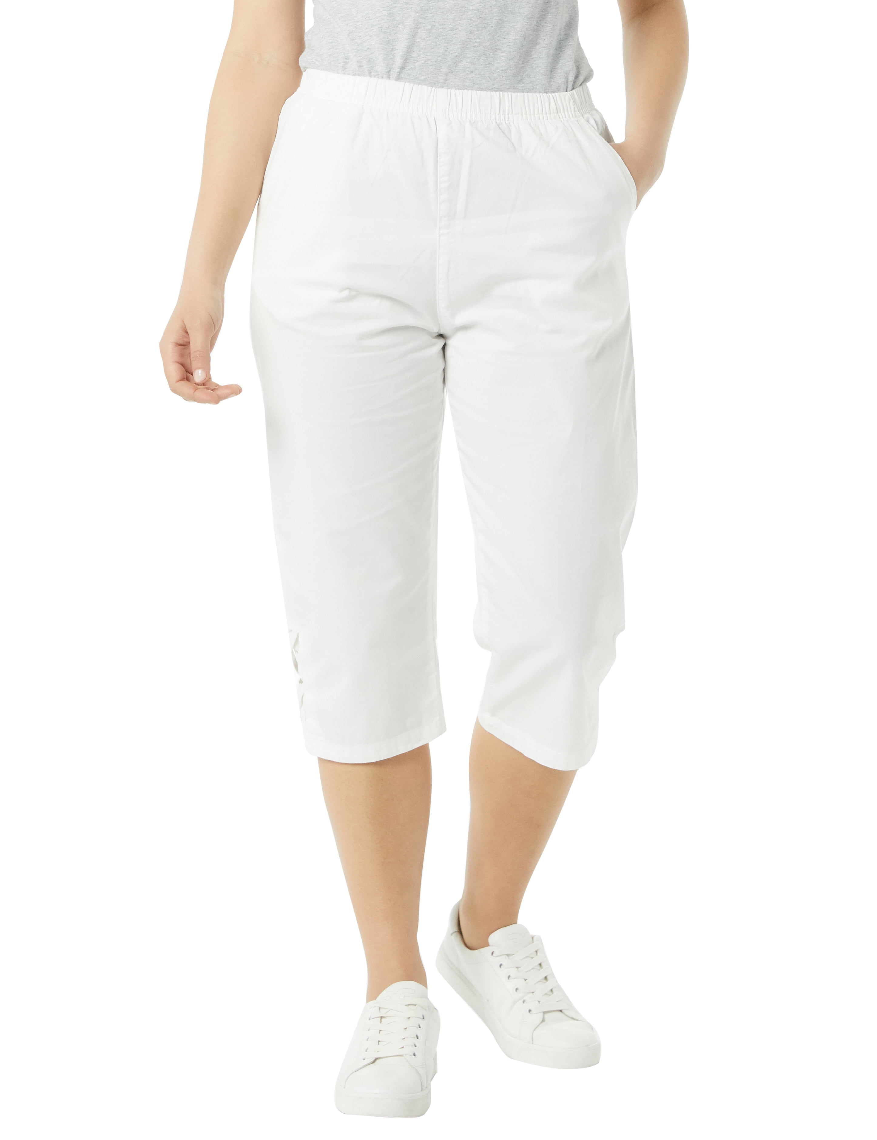 Lattice Hem Capris - 100% Cotton Pants 