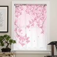 thumbnail image 4 of Cherry Blossom Semi Sheer Curtains Drapes for Living Room, Bedroom, French Doors Window 96 Inches Long, Gradient Tree Pink Flower Plant Rod Pocket Chiffon Curtain Drapery Voile Draperies Panel, 4 of 6