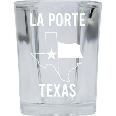 

La Porte Texas Souvenir Laser Etched 2 Ounce Square Shot Glass Texas State Flag Design