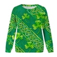 thumbnail image 4 of Aobny Blouse Tops for Women St Patrick's Shamrock Shirts Pullover Green Long Sleeve Crew Neck Funny T Shirts for Women,M, 4 of 7