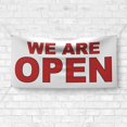 thumbnail image 4 of We Are Open 13 oz Heavy Duty Vinyl Banner Indoor/Outdoor We Are Open Sign for Business, Storefront, Advertising Multiple Sizes & Colors Single-Sided with Metal Grommets (4x6 ft, Wh & Re), 4 of 6