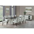 thumbnail image 3 of ACME Carena 19" Fabric Armless Dining Side Chair in White and Brown (Set of 2), 3 of 7