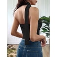 thumbnail image 6 of Women'S Ruched Strapless Halter Tube Top Open Back Slim Fit Bandeau Shirts Black S, 6 of 7