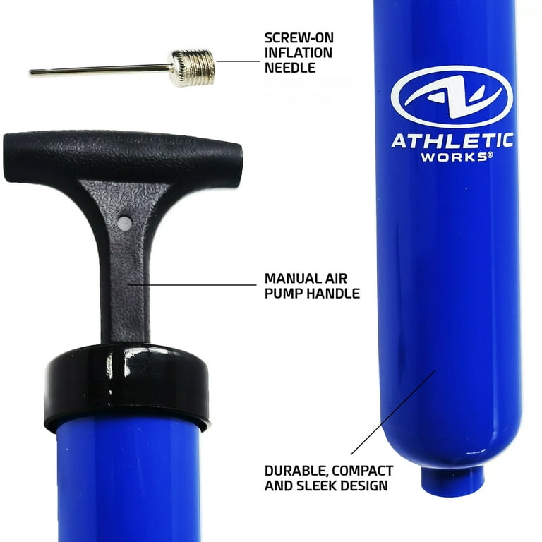 Athletic Works Manual 8 Multi Sports Ball Air Pump with Inflation Needle,  Blue, 3oz 