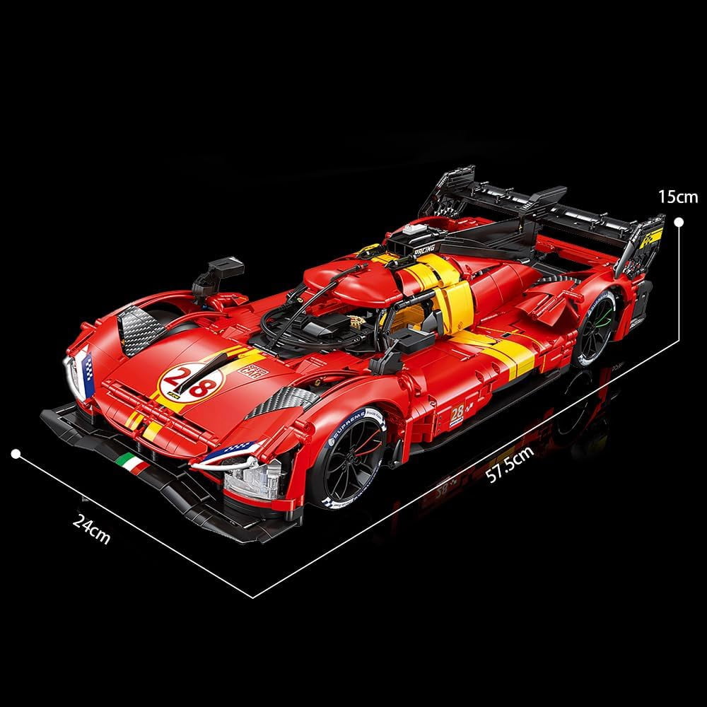 1:8 Le Mans Supercar 499P Race Car Toy Model Building Kit, Car Enthusiast Collection Ornament, Adult Collection Grade Mechanical Building Blocks (3350 PCS)