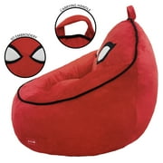 كرسي Marvel Spiderman المضغوط لحقيبة الفاصوليا للأطفال ، أحمر