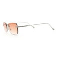 thumbnail image 6 of Retro Luxe Rimless Rectangle Metal Frame 90s Fashion Sunglasses Silver - Orange, 6 of 8