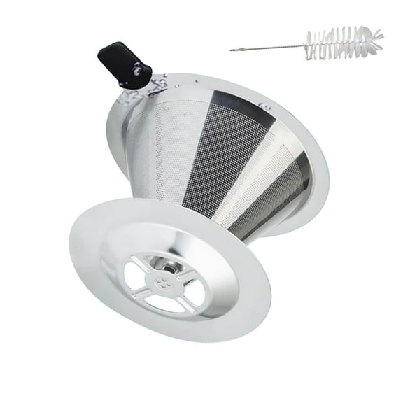 GUYUTING Stainless Steel Coffee Dripper Double Mesh High Density Filter for Pour Over Brewing Rich Flavor Easy to Clean