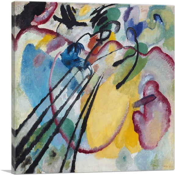 ARTCANVAS Improvisation 26 - Rowing 1912 Canvas Art Print by Wassily Kandinsky - Size: 18" x 18" (0.75" Deep)