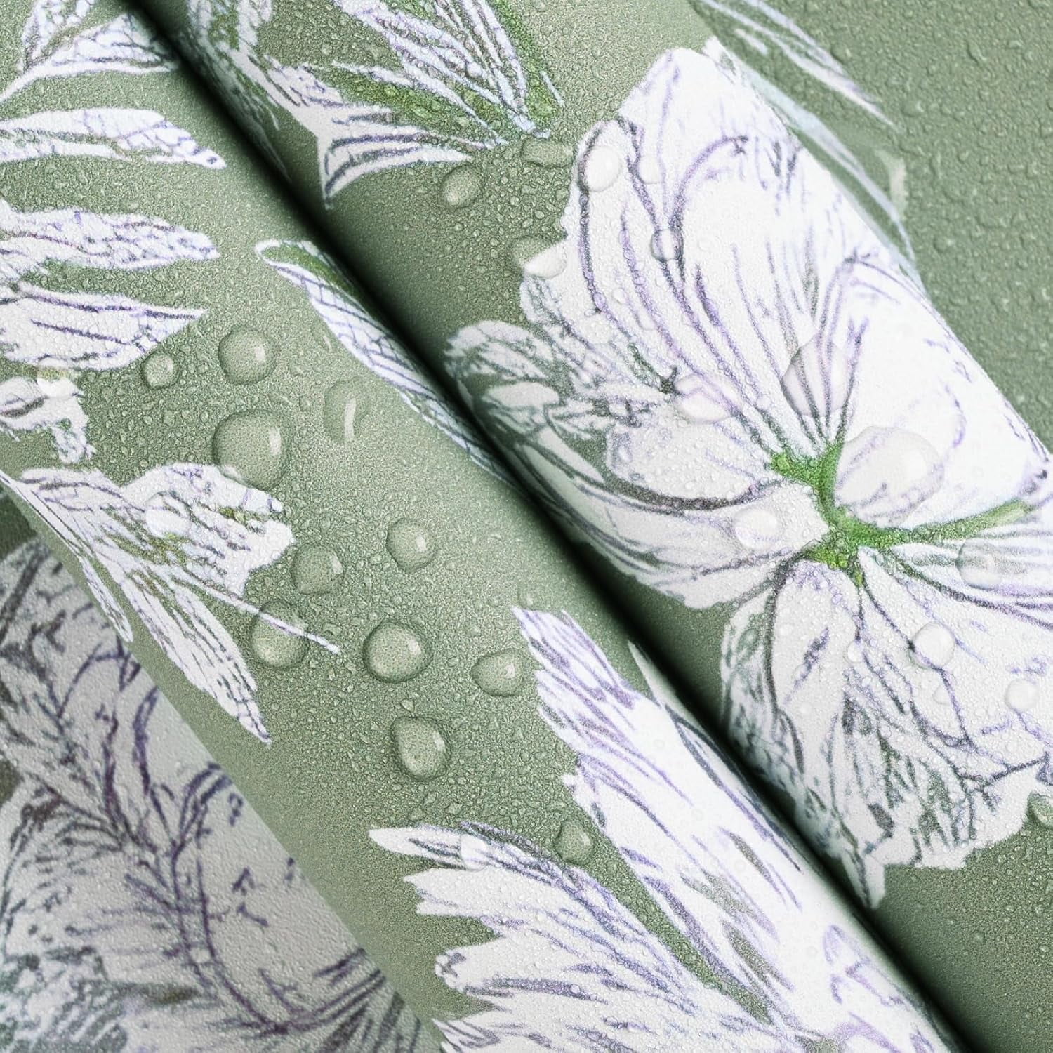 DAZLUTE Floral Wallpaper Peel and Stick,Self Adhesive Removable Wallpaper for Home Bedroom Cabinets Decorative Thicken 17.32" x 394"