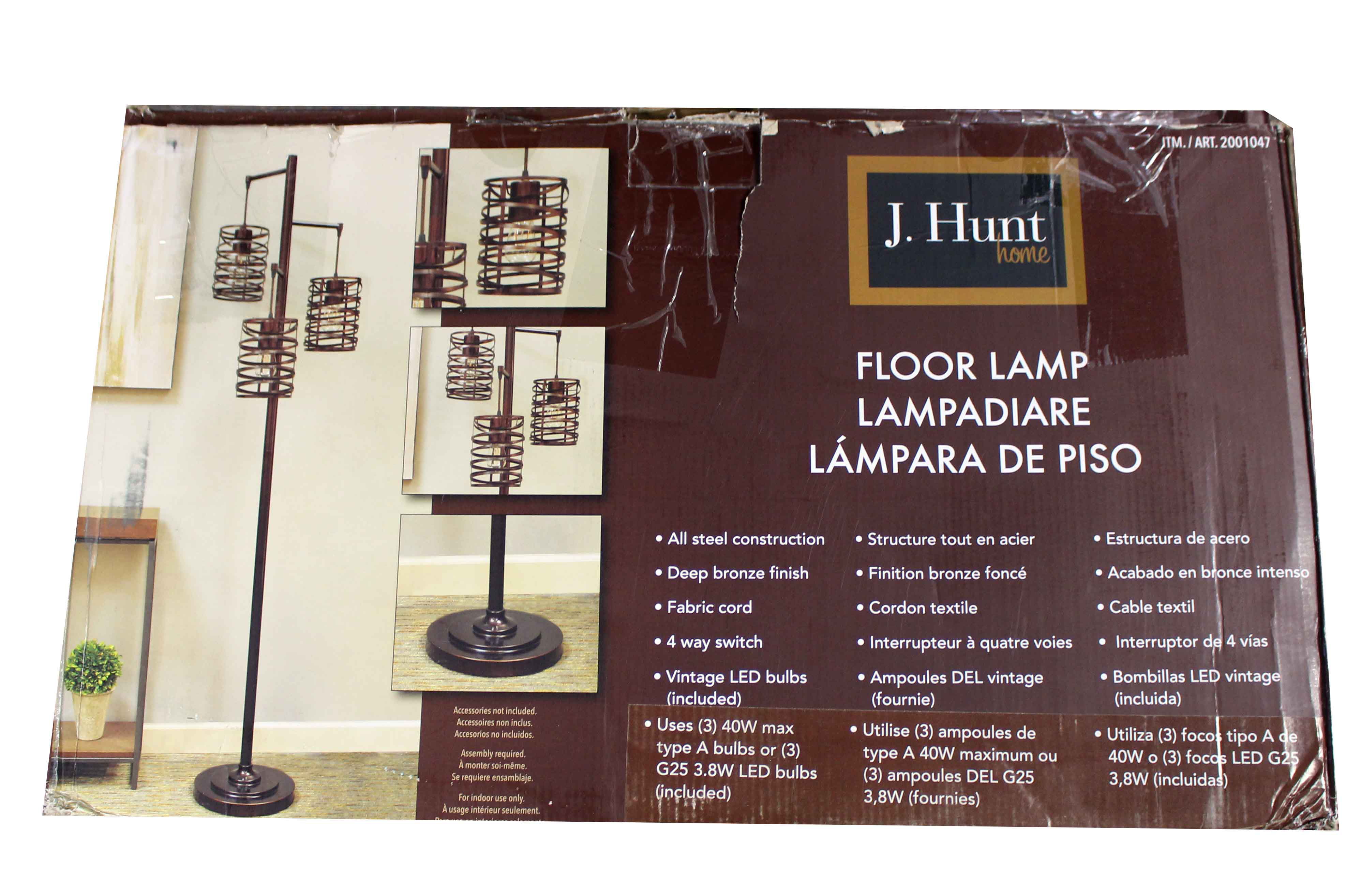 J Hunt Home Brady 3 Arm Floor Lamp, J Hunt Home Floor Lamps