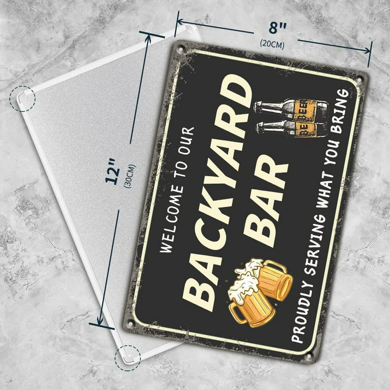 Bar Signs for Home Bar Decor-Funny Bar Signs for Man Cave, Metal