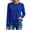 Blue, variant on Women's Waffle Knit Long Sleeve Top, Crew Neck Raglan Sleeve Curved Hem Casual Shirt
