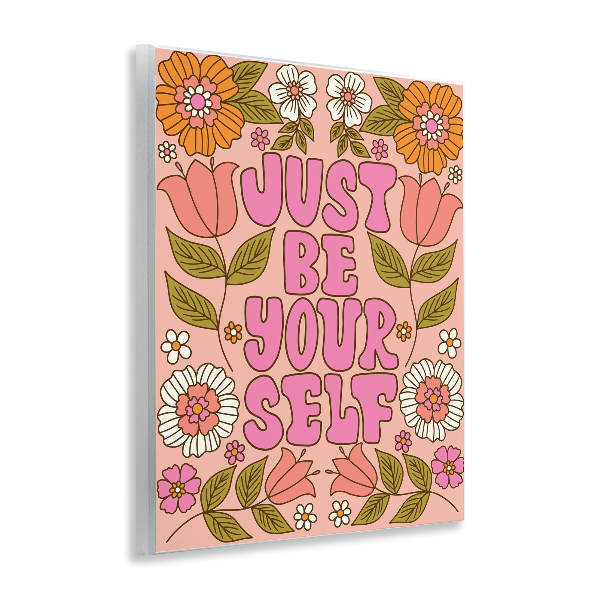 Stupell Industries Be Yourself Flower Power Plants & Flowers Painting Unframed Art Print Wall Art, 11 x 14