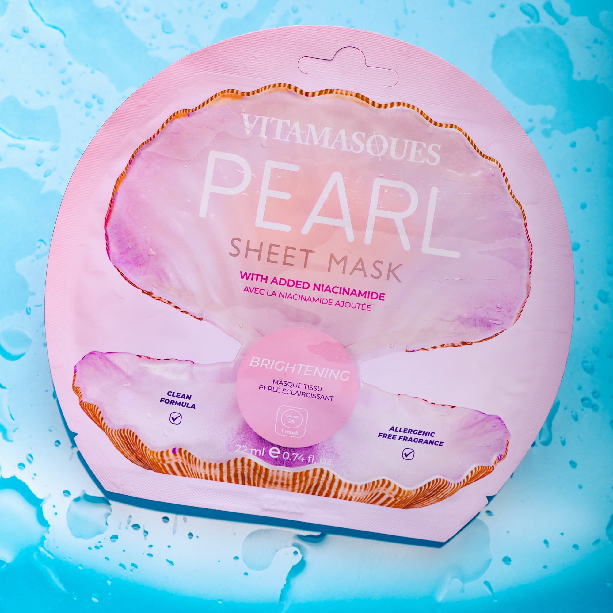 (2 pack) Vitamasques Pearl Face Mask, Brightening, One Sheet Mask