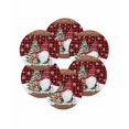 thumbnail image 7 of 15 Inch Round Placemats Set of 6, Red Plaid Christmas Non Slip Heat Insulation PP Table Mats, Gnomes Xmas Tree Snowflake Gifts Retro Washable Place Mats for Kitchen Dining Party Table Decor, 7 of 7