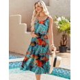 thumbnail image 3 of Vestido Zeagoo, casual, holgado, floral, midi con bolsillos, 3 of 7