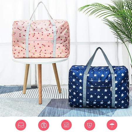 

Women Men Travel Bag Canvas Weekend Overnight Carry On Luggage Bags Portable Travel Zipper Bag Handbag Sport Fitness Luggage Storage Pouch Pink Cherry pinshui