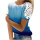 thumbnail image 2 of Fiudx Camisetas para Mujer Blusa de Encaje con Cuello Redondo y Manga Corta con Estampado para Mujer, 2 of 5