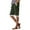 Green, variant on Simua Women's Cotton Linen Bermuda Shorts Solid Color Elastic Waist Hollow Out Side Pocket Casual Beach Shorts