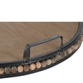 thumbnail image 4 of Wood Bead Tray with Metal Handles - 17.5"Dia. x 3.5" - Brown, 4 of 9