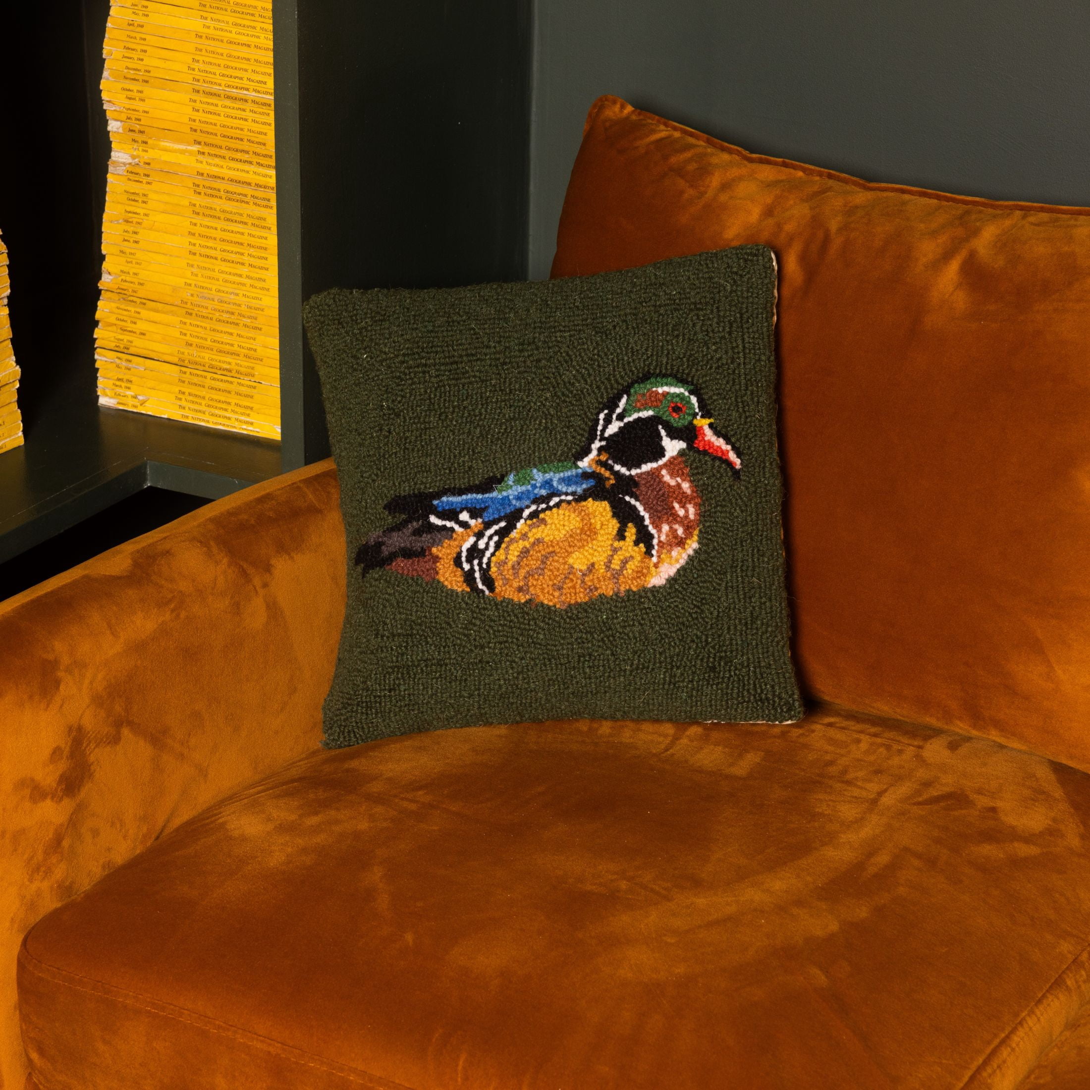 Camp Wandawega Wood Duck Hook Throw Pillow, 14" Square