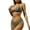 Olive Green, variant on WREESH Womens Halter Bikini Set High Cut Bikini Solid Color Swimwear Two-Piece Slim Swimsuit Bikini Straped Swimsuits Beach Bathing Suit Olive Green