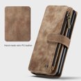 thumbnail image 2 of Cowithday for Samsung Galaxy Z Fold 3 Case Wallet for Women and Men, Z Fold 3 5G Case, PU Leather Flip Strap Wristlet Zipper Card Holder Wallet Business Phone Cover for Samsung Z Fold 3 5G, Brown, 2 of 14